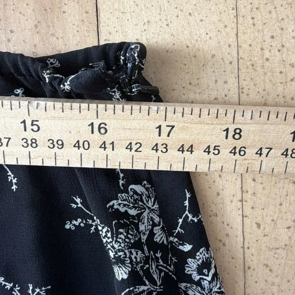 Vintage Talbots Midi Skirt Womens Size‎ 10 Lined White And Black Floral Print